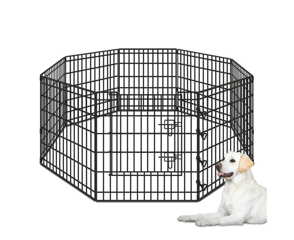 Pet Playpen 30 Inch Large 8 Panel Fence Enclosure Dog Metal Exercise Pen