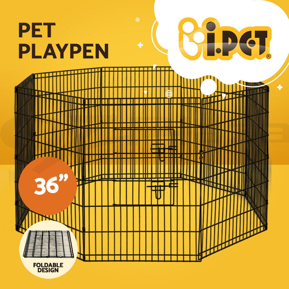 Pet Playpen Dog Playpen Cage Enclosure 8 Panel 36" Puppy Exercise Fence Play Pen