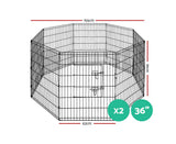 Pet Playpen 2X36" 8 Panel Dog Playpen Pet Fence Exercise Cage Enclosure Play Pen