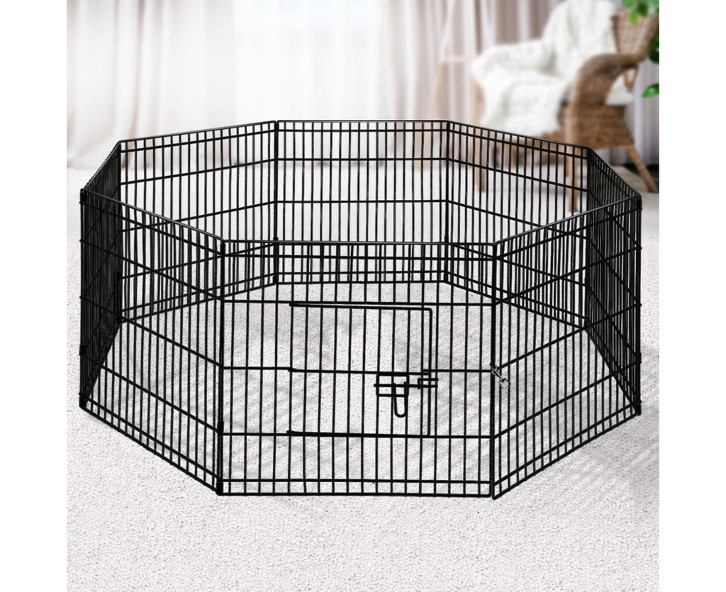  Pet Playpen 24" 8 Panel Dog Playpen Pet Fence Exercise Cage Enclosure Play Pen