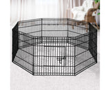  Pet Playpen 24" 8 Panel Dog Playpen Pet Fence Exercise Cage Enclosure Play Pen